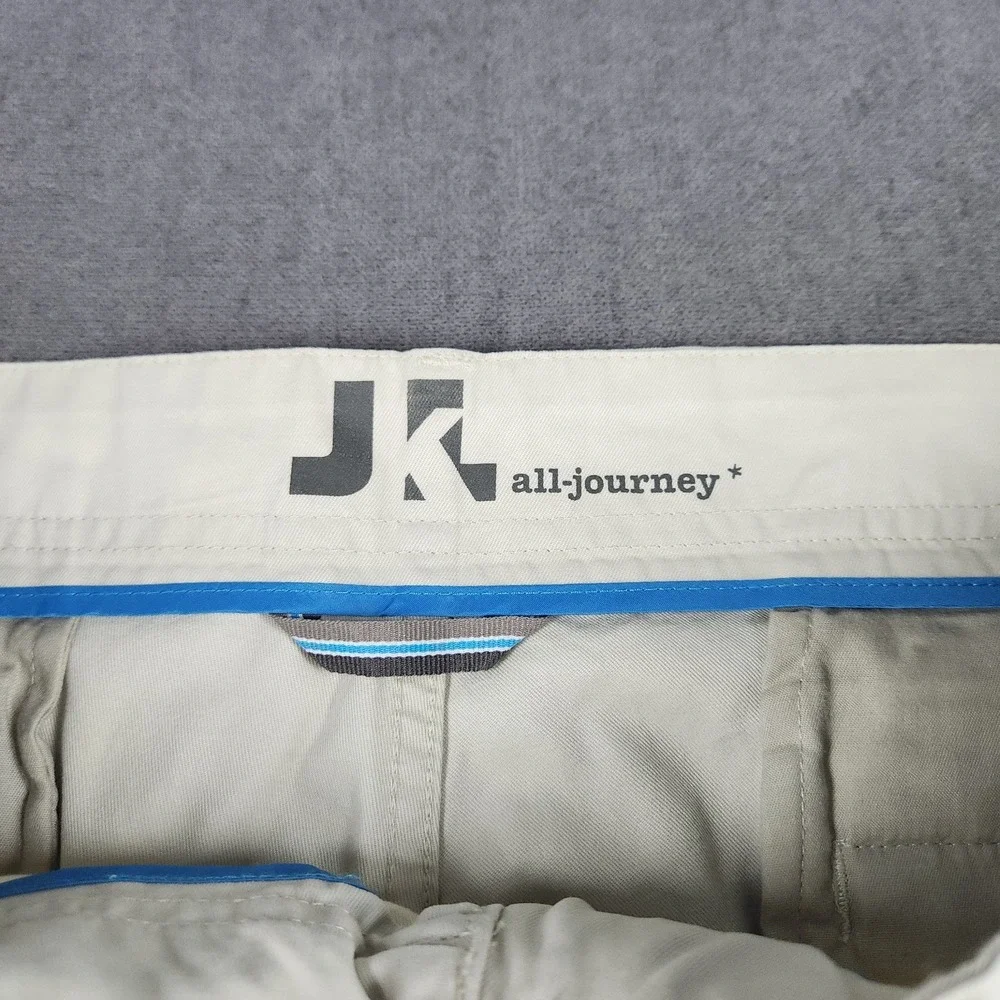 JKL Shorts Mens Size 42 Beige Tan Flat Front Chino All Journey Khaki‎ 8